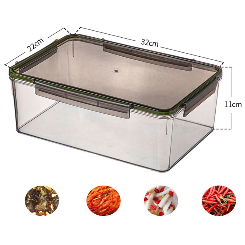 Pickle Sealing Box with Lid PET Plastic Multifunctional Kitchen Organizer