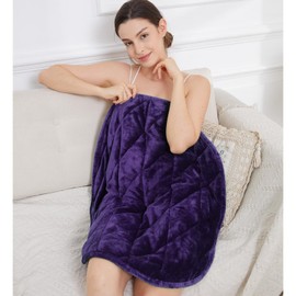 Alomidds Weighted Blanket 7lbs, Cozy Soft Flannel Portable Weighted Lap Blanket for Adults, Small Travel Weighted Blanket for Relaxing, Sleeping, Napping, Machine Washable, Purple, 29" x 24"