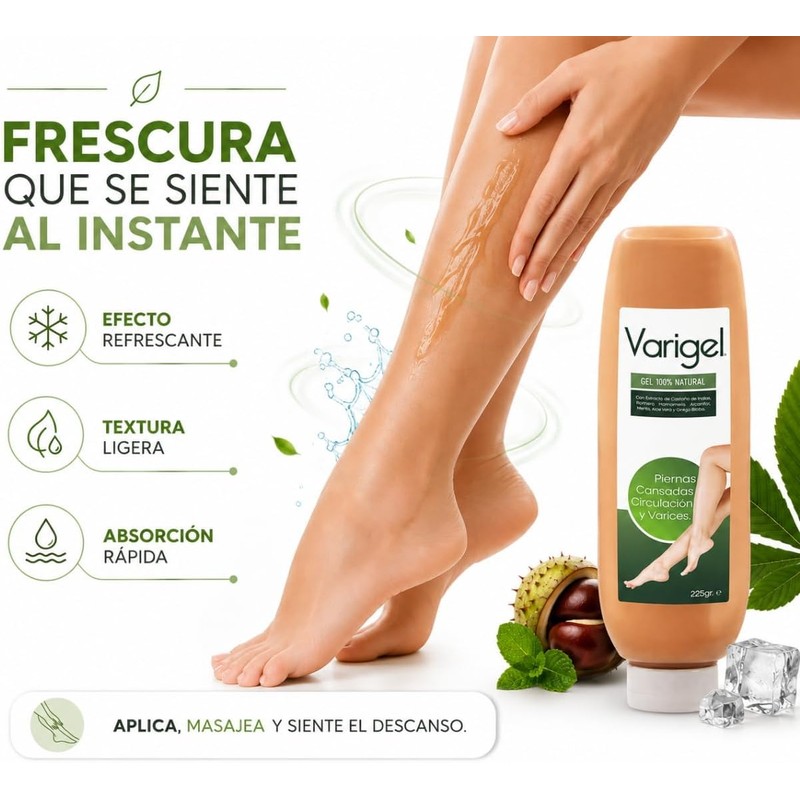 Varigel 225gr 2 Pack Gel Corporal Refrescante con Extractos Botánicos