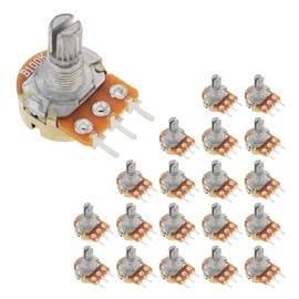 Smgda Variable Resistors Single Knurled Shaft Volume Potentiometer 1KΩ 5KΩ 50KΩ 10KΩ 100KΩ 20KΩ Pack of 20 (1KΩ)