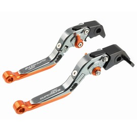 ZHUOWU CNC Brake Lever Clutch Lever Foldable Extendable for 1290 Superduke R GT 2014-2017 Grey + Orange