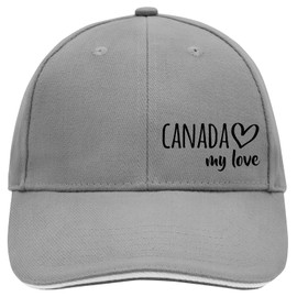 Huuraa Cappy Hat Canada My Love Gift Canada Gift Idea, Dark grey/white, Unit size