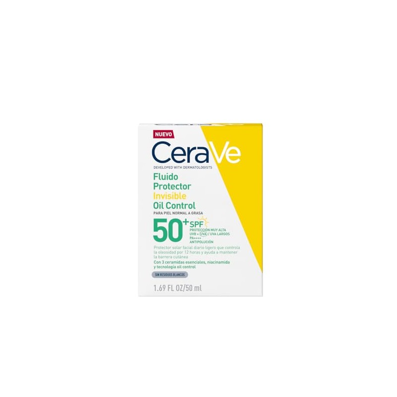 CeraVe Fluido Protector Invisible Oil Control 50FPS protector solar facial