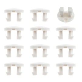 12 PCS White Tape Lock Plug Bottom Rail Cord Cover Button, Plastic Tape Lock Button Plug Horizontal Blinds Replacement Parts Blind Bottom Rail Lock Button for Faux Wood Blinds Bottom Rail Repair Parts