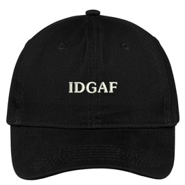 Trendy Apparel Shop Idgaf Embroidered Cap Premium Cotton Dad Hat - Black