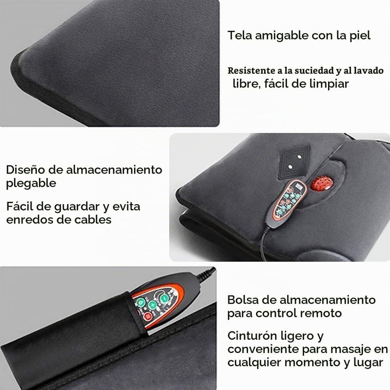 Colchoneta de Masaje con Calor y 10 Motores para Cuerpo