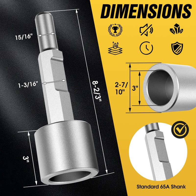 Ground Rod Driver Hex Shank(1-3/16" HEX 50MM)-Grounding Rod Installation Tool