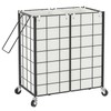 WOWLIVE Double Laundry Hamper with Wheels,Metal Wire Frame Rolling Laundry