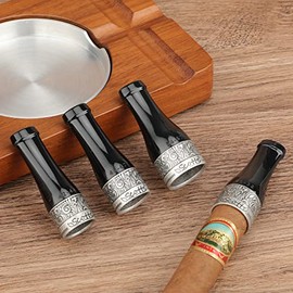 Scotte Boquilla de Cigarro para Hombres Y Mujeres, Juego de Soporte de Cigarro Portátil de 4 Tamaños con Caja de Regalo Negro Y Plata
