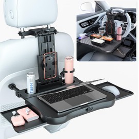 WAPEXNOS Car Steering Wheel Tray Back Seat Tray,Extension Steering Wheel Desk Car Food Eating Tray Table,Laptop Desk with Phone/Tablet/Cup Holder for SUVs,Trucks & Vans