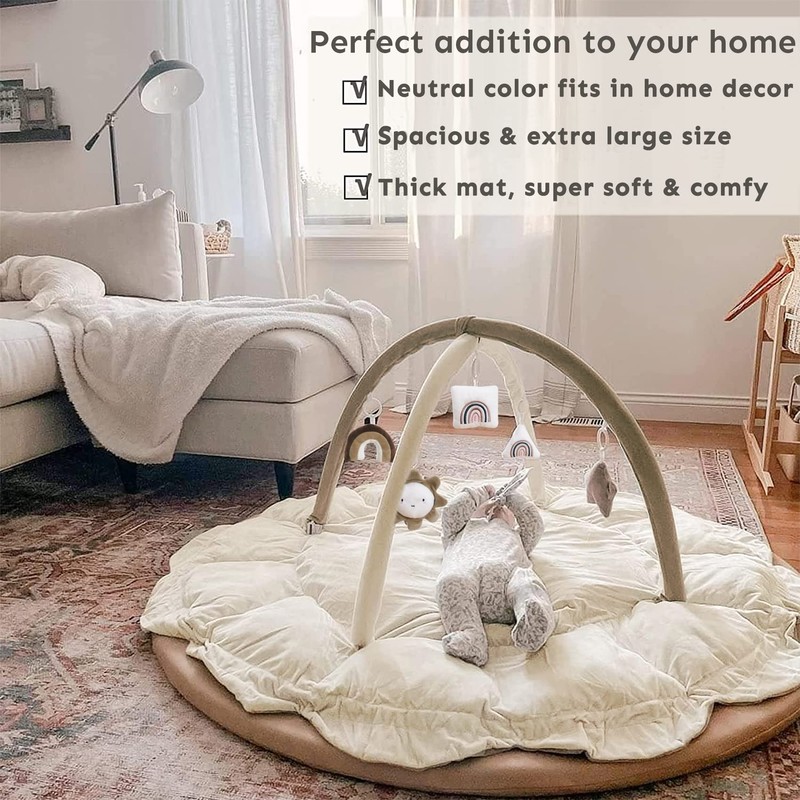 5-in-1 Thick & Plush Baby Play Gym, Baby Play Mats