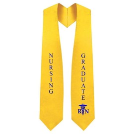 Nursing Graduation Stole Class - Length & Width Fits All Body Types - Gold - Embroidered Nursing & Graduate - Premium Quality Graduation Stoles