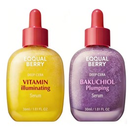2pc Eqqualberry Suero Iluminador Con Vitamina Se Mezclarán Normal Día/noche