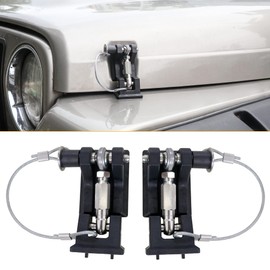 West-xingzhe TJ Locking Hood Latch for Jeep Wrangler TJ 1997-2006,Aluminum Hood Latches Lock Eliminate Hood Flutter Bounce,2 PCS