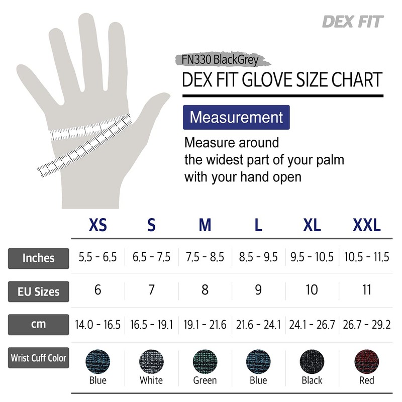 DEX FIT Nitrile Coated Work Gloves FN330-3D-Comfort Stretchy Fit, Firm
