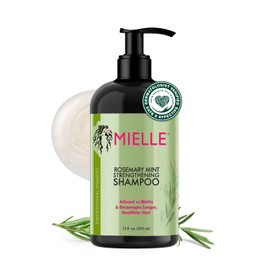 Mielle Organics Rosemary Mint Hair Strengthening Biotin Shampoo - Moisturizing Hair Shampoo for Women and Men to Gently Cleanse, Repair & Protect Strands (12 oz)