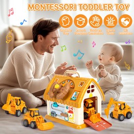 SLTBEH Baby Toys for 1 2 3 Year Old Boy and Girl Gifts Toddler Toys Age 1-2 10-in-1 Montessori with Sound Lights Music Clock Telephone and Car Educational Birthday for Boys Girls 12-18 Months