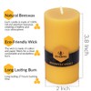 Natural Beeswax Pillar Candle 2 inch in Diameter, Smokeless and