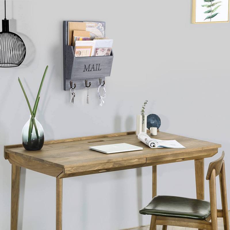 DLQuarts Mail Organizer with Key Holder for Wall Decorative Mail