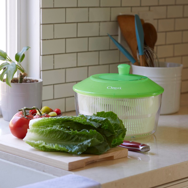 Ozeri Italian Made Fresca Salad Spinner and Serving Bowl, BPA-Free,