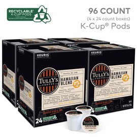Tully's Coffee Hawaiian Blend Keurig Single-Serve K-Cup Pods, Medium Roast Coffee, 96 Count