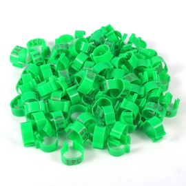 Ejoyous Chicken Leg Rings 100 Pcs, Multicolor Chicken Identification Leg Bands Rings with Number, Bird Foot Ring Poultry Leg Rings Leg Band, for Pigeon Birds Ducks Chicken Goose 16mm(green)