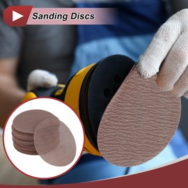 HEROFFIX 50 Pcs 6 Inch Abranet Sanding Mesh Anti-Clog Hook Loop Dust Free Net Sandpaper 150 Grit Brown Aluminum Oxide
