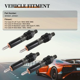 VeloBoost J919331 4Pcs Fuel Injector Compatible with Case-IH Skid Steer 1840 1845C 584E 580 680L Super Aftermarket Parts Replace OE 3919331