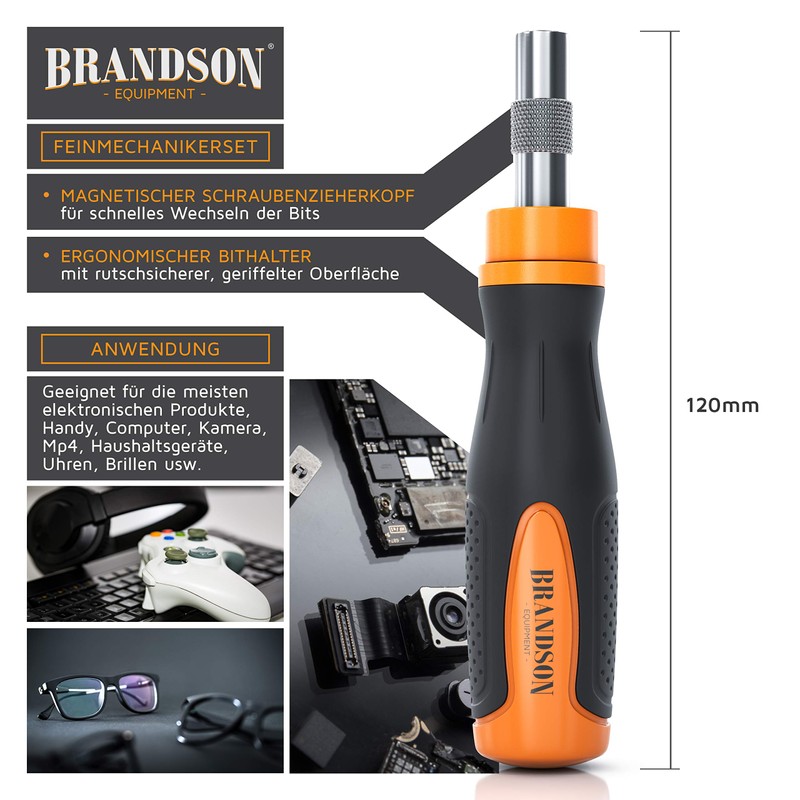 Brandson Screwdriver Set 21 Pieces Mini Bits 4 mm 5
