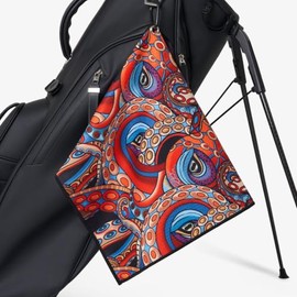 Skins Golf Towel - Unique Microfiber Golf Towel - King Octopus - 15” x 24” - The Perfect Golf Gift - Super Absorbant and Effortlessly Stylish