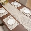 TOPLUXE Table Runner with Handmade Tassels, Luxury Damask Table Runner