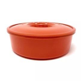 GODAGE Tortilla and Pancake Warmer with Lid, 8.5 x 2.75 Inch, Orange