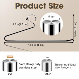 Treela 80 Pack Open Ended Pants Hangers, Metal Non Slip Trouser Hangers, Anti Rust Chrome Rubber Coating Slack Jeans, Heavy Duty Space Saving for Trousers Slacks Skirts