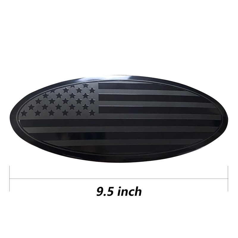 Yukauto 9.5 Inch Front Grille American Flag Overlay Emblem Compatible