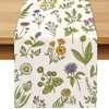 Buxiuer Wildflowers and Herb Spring Table Runner Floral Seasonal Summer