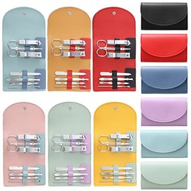 12 Set de Manicura Mini a Granel Kit de Cortaúñas para Manicura 7 en 1 Acero Inoxidable Cuidado Uñas Pedicura con Bolsa Viaje Portátil Kits Cuidado Personal para Mujeres Hombres(Multicolor)
