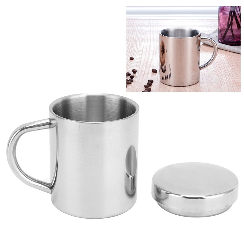 Tea Cup Portable 304 Stainless Steel Water Cup with Lid