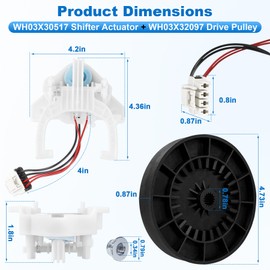 WH03X32097 Transmission Pulley Replacement for Ge Hotpoint/Washing Machine Parts, WH03X30517 Washer Shift Actuator 290D1056G001 GTW335ASN1WW GTW335ASN2WW, WH01X27538 Drive Belt, WH05X24185 Clutch