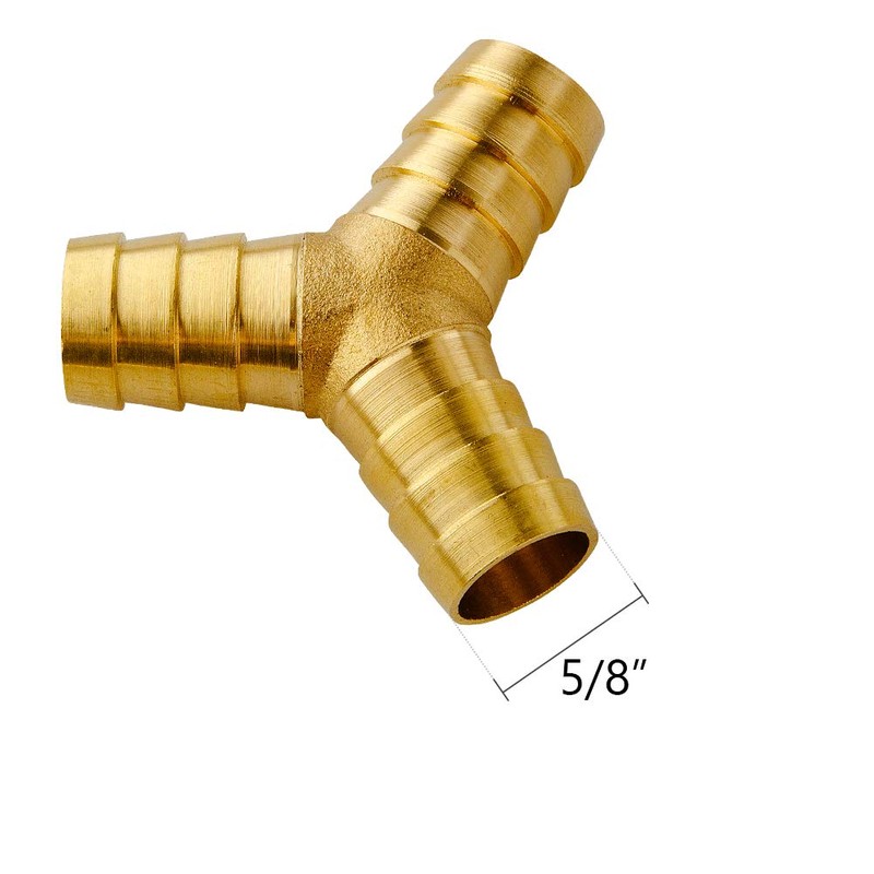 Quickun 5/8" ID Hose Brab, Brass Shaped Y 3 Ways