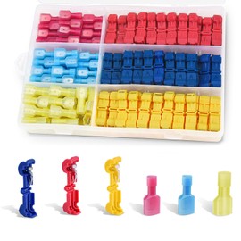 240Pcs T Tap Wire Connectors, T Wire Quick Splice Connector, Quick Splice Electrical Wire Terminals Connectors, T Connectors for Wiring with Storage Case, for Wiring Automotive