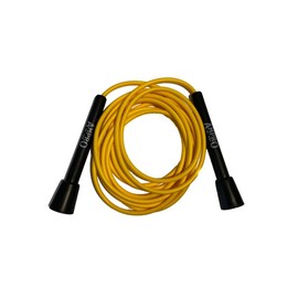 Ampro Zoom Adjustable Speed Skipping Rope 11ft - Jump Rope - Skip - Skill - Training - Exercise (Black/Yellow)