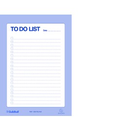 Exacompta - Ref GESTDLA4Z - Guildhall - Essentials To Do List Pad, A4, 60 Sheets, Pre-Ruled for Dates, Tick Boxes & Lines, Glue Bound Head for Easy Removal - Blue/White