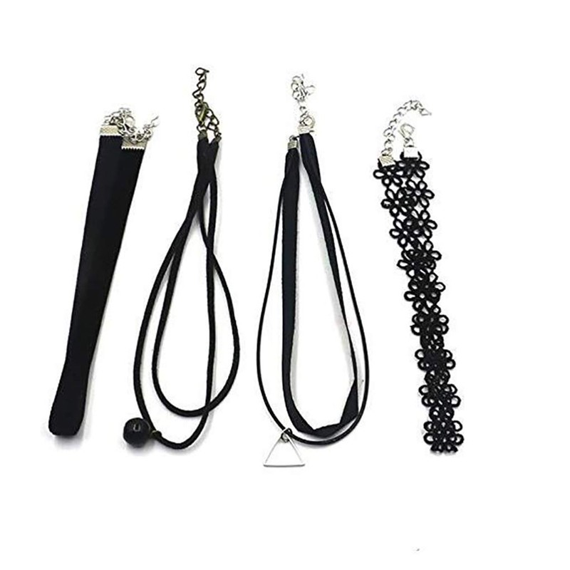 Yakiki 16 Pieces Lace Tattoo PU Collar Tattoo Chain Jewelry