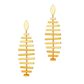 FOCALOOK Women's Elegant Open Half Earrings Geometric Shape Statement Earrings Gold Plated Cool Bohemian Dangle Earrings Fashion Jewellery Gift for Women Girls, Sterling Silver