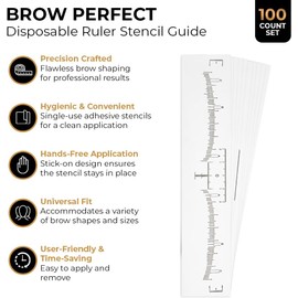 Regla desechable para cejas – Suministros de microblading moldeador de cejas – Kit de mapeo calcomanía de cejas – Herramienta de medición precisa de cejas para cejas perfectas – Herramienta de mapeo