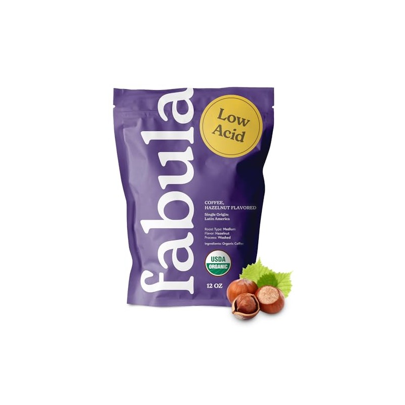 Fabula Hazelnut Flavored Organic Coffee Freshly Ground - Low Acid
