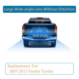 Backup Camera Kit, Chrome, Compatible with Toyota Tundra 2007-2013, w/Key-Hole, 170° Viewing Angle, Tailgate Handle Camera, Rear View Camera, Back Up Camera, Reverse Camera, Waterproof, Shockproof