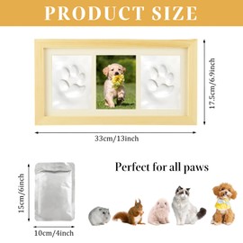 Oungy Paw Print Frame Kit Dog or Cat Paw Print Kit with Soft Clay Pet Paw Print Impression Kit Paw Print Stamp Pad Dog Paw Print Kit Keepsake Animal Paw Print Kit