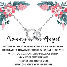 BAUNA Miscarriage Gifts Mommy Of An Angel Necklace Pregnancy Loss Memorial Gift For Mommy Remembrance Gift Sympathy Gift (Mommy angel ne)