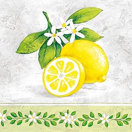 Ambiente Servietten Lunch / Party / ca. 33x33cm Lemon Branch - Zitronen mit Blütenzweig - Citrus